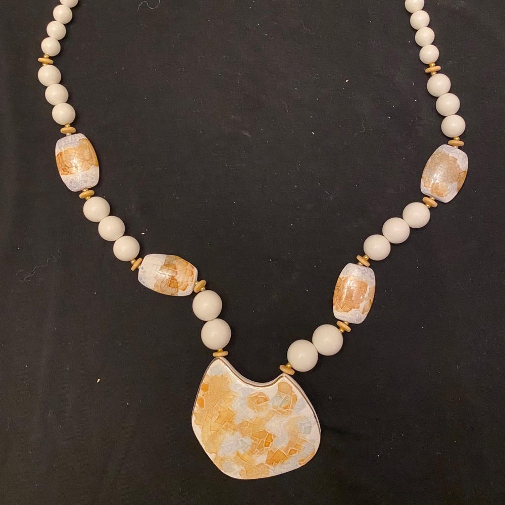 30” ceramic beaded necklace